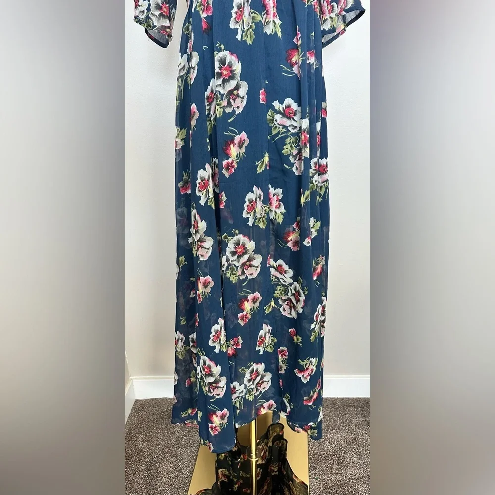 Abercrombie & Fitch Navy Floral Benni Maxi Dress - XS - GUC